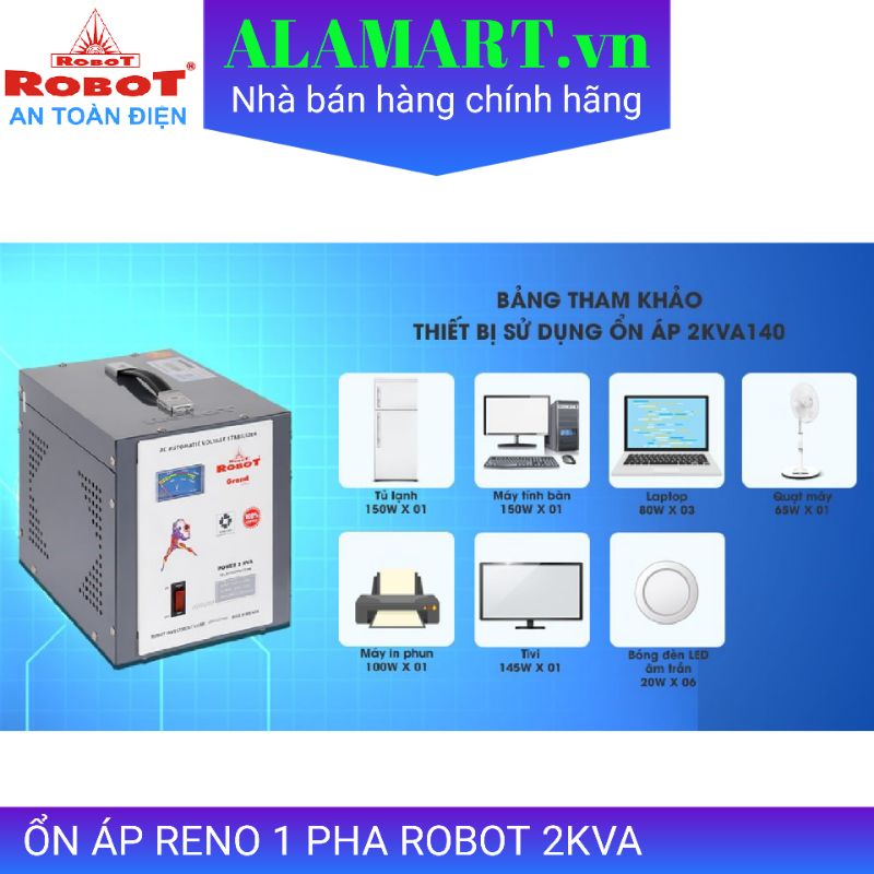 Ổn áp reno 1 pha Robot 2KVA