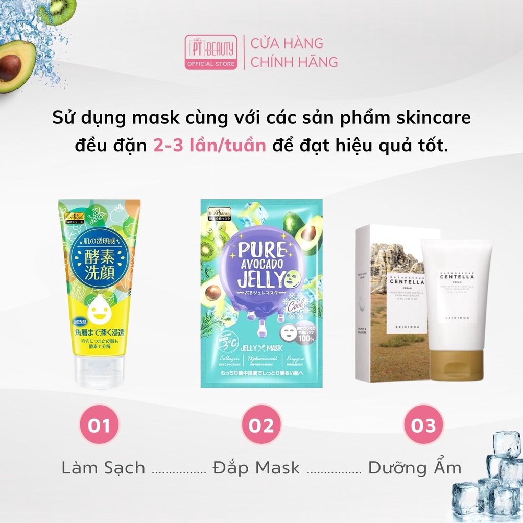 Lẻ 1 miếng Mặt nạ thạch jelly bơ SEXYLOOK Pure Avocado Jelly Mask làm dịu mụn se khít lỗ chân lông 38ml