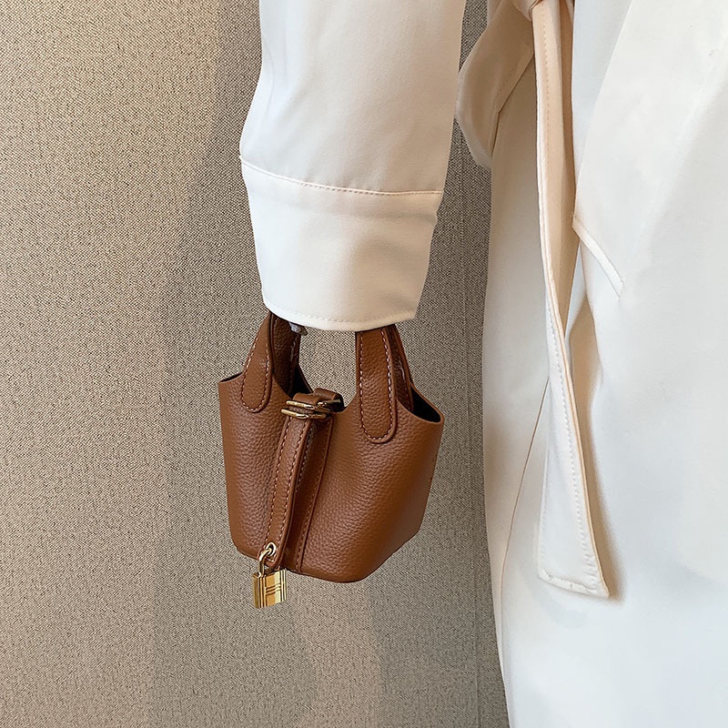 Giỏ Đeo Chéo Mini Có Khóa Phong Cách Ins Thu Đông Cho Bé Gái