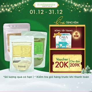 Combo 3 Gói bột trà xanh, cám gạo và khoai tây thiên nhiên MILAGANICS (100g/gói)