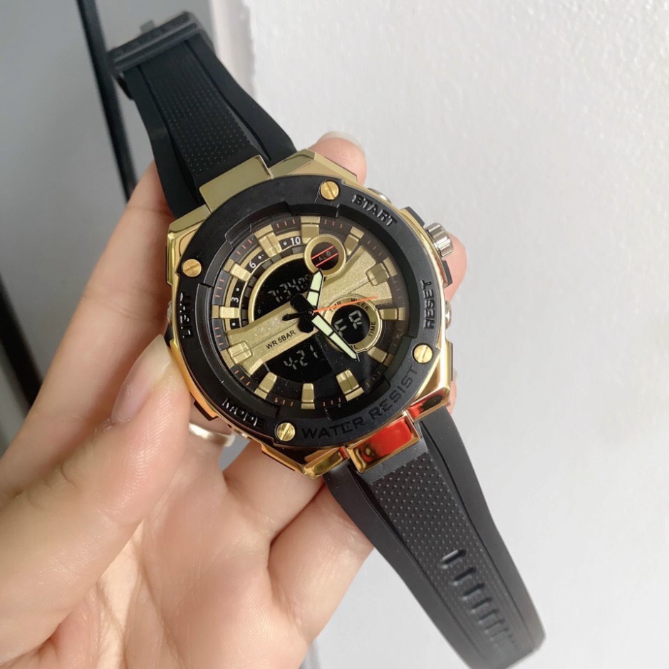 Đồng hồ nam kiểu dáng thể thao trẻ trung OneTime vỏ thép dây cao su, size 46mm, casio nam