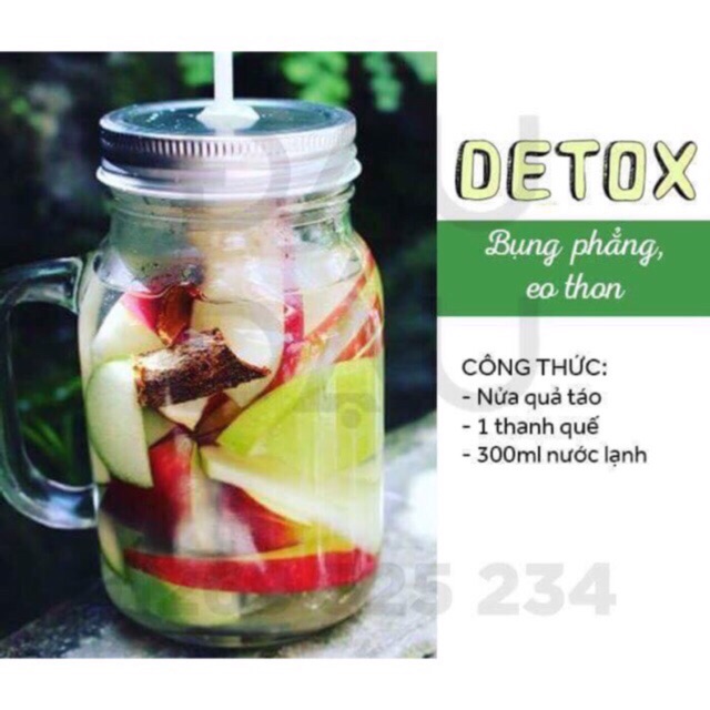 Cốc thuỷ tinh uống detox 480ml