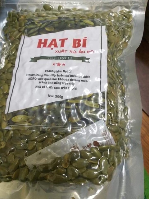 Nhân hạt bí xanh sấy chín nguyên vị 500g date mới nhất | BigBuy360 - bigbuy360.vn