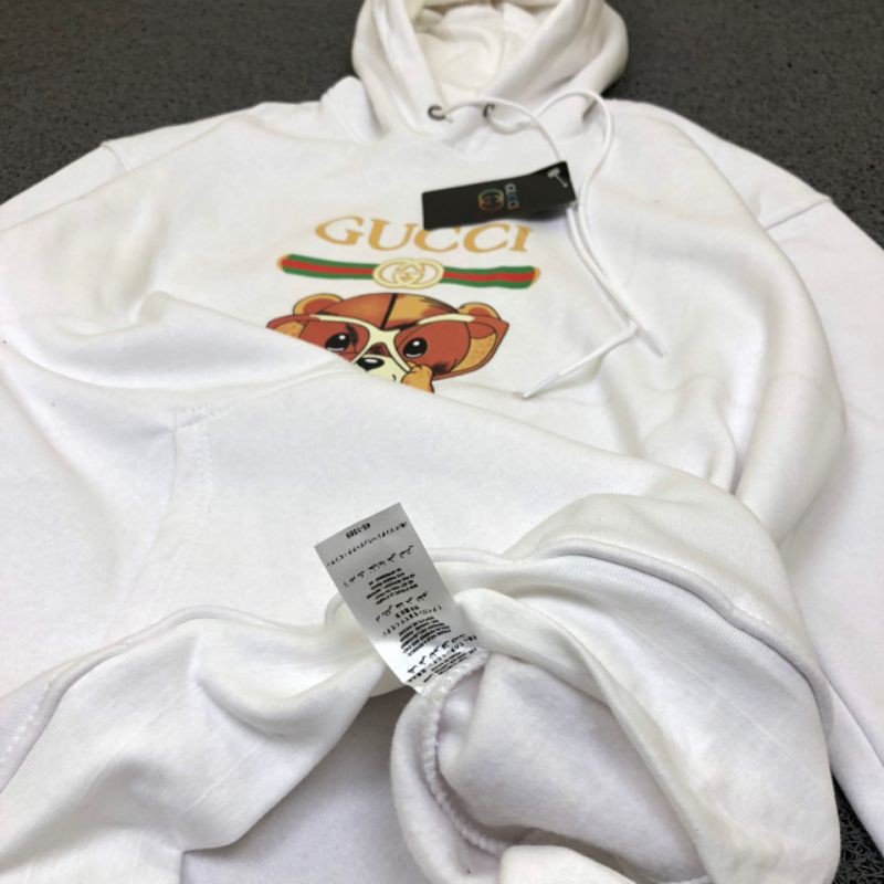 Áo Hoodie Gucci Teddy Ss21 Màu Trắng Cỡ Nhỏ Tỉ Lệ 1: 1