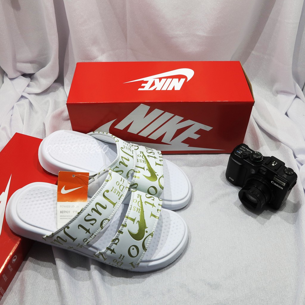 [Hộp Nike] Dép Nk Nike hai quai ngang nam nữ đầy đủ tem, mác, lót dày, tem size in nhiệt trong lót, hộp hãng Nk theo dép