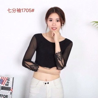 Áo Ren Tay Lửng (trắng, đen)