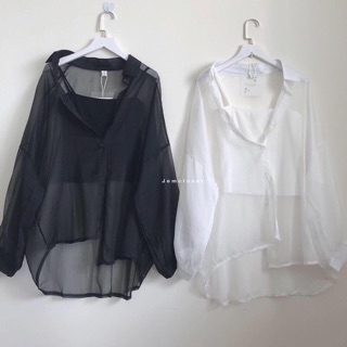 Áo Sơ Mi Form Dài Oversize(kèm áo 2 dây)