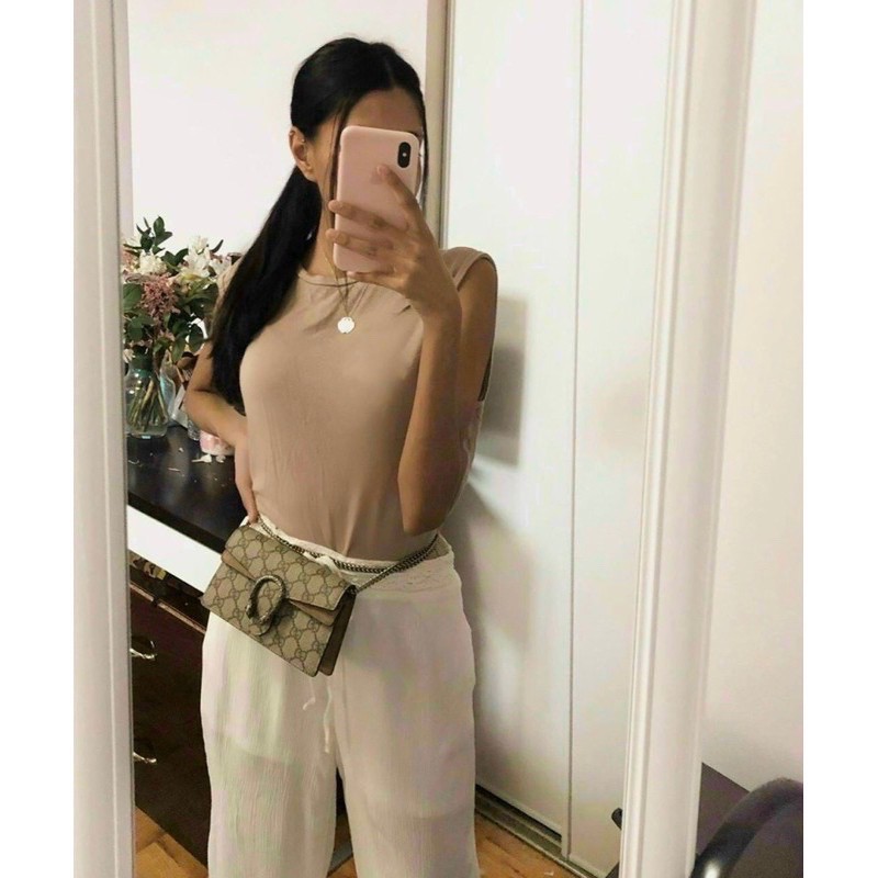 Túi đầu rồng hoa nâu đậm và nâu nhạt  xích đặc đẹp, full hộp