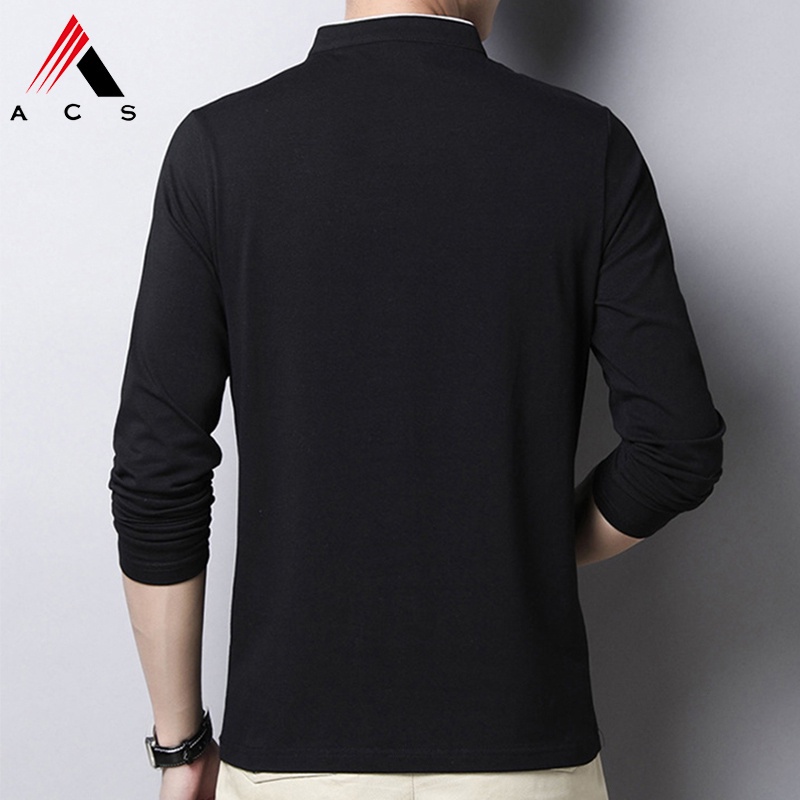 Áo thun cổ đứng tay dài thời trang sành điệu dành cho nam