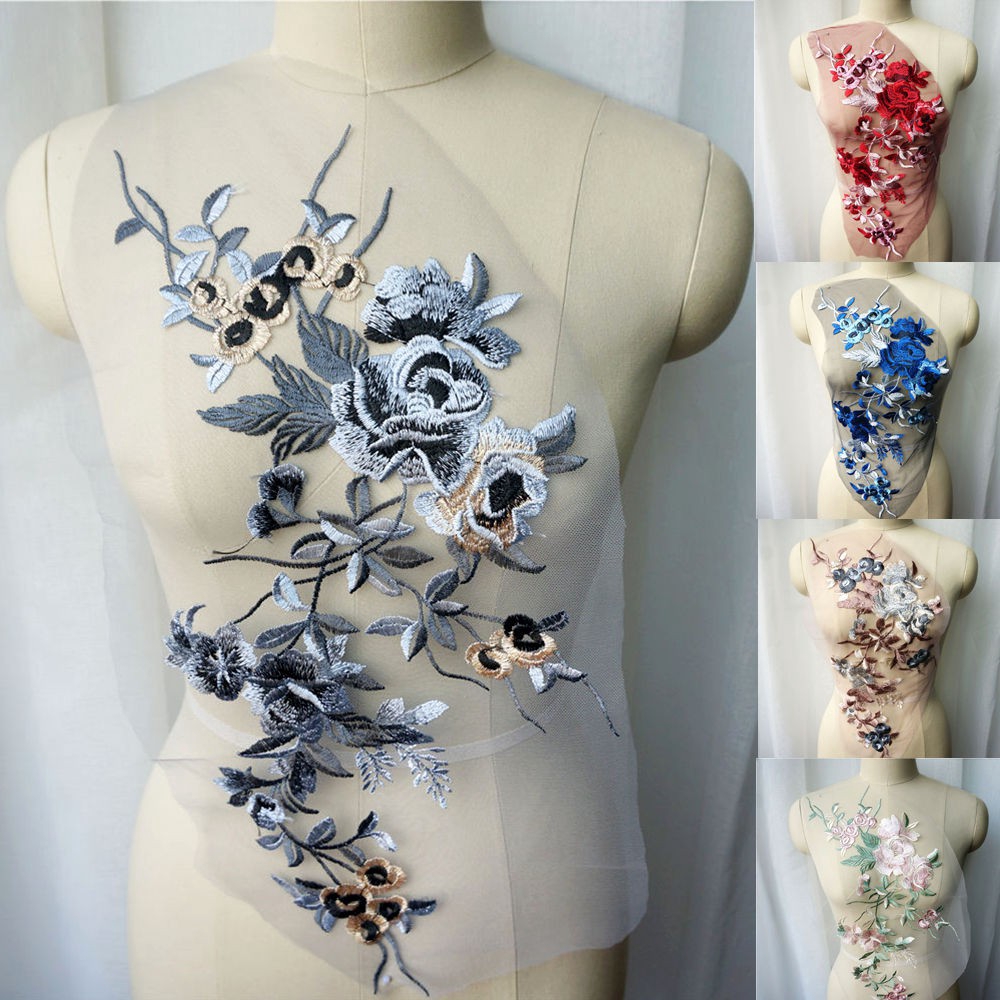 Vải Tuyn Thêu Hoa Hồng Dùng May Váy Cưới