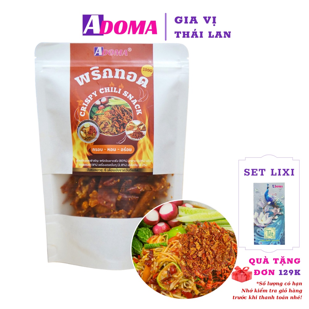 [Ăn Vặt Tết] Snack Ớt chiên giòn tẩm vị có vừng Thái Lan ADOMA Crispy Chili พริกทอดกรอบงาขาว