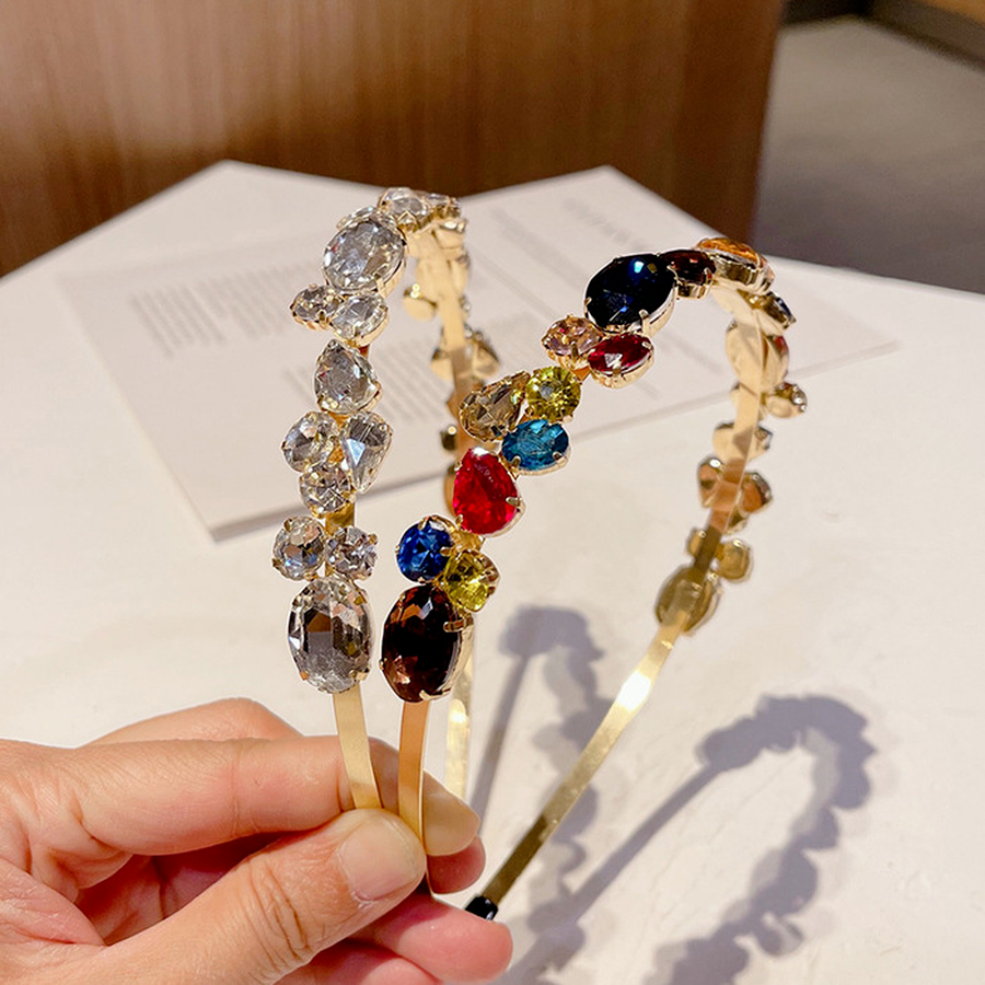 Băng Đô Hợp Kim Đính Đá Nhiều Màu Sắc Xinh Xắn Cho Nữ