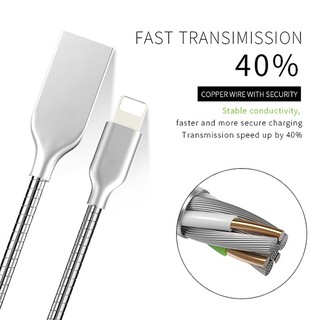 1 Pcs Metal Cable iphone Fast Charging 2.4A Data Cable High Speed Charger