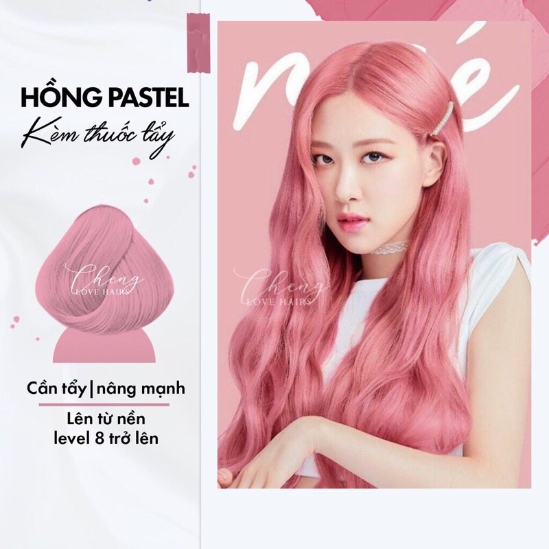 Thuốc nhuộm tóc màu Hồng Pastel ( kèm theo kem nâng nền)