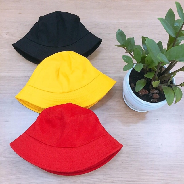 NÓN BUCKET TRƠN NHIỀU MÀU THỜI TRANG