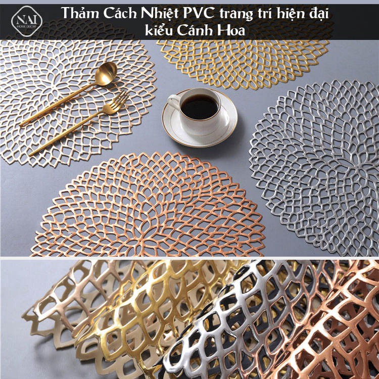 Thảm Cách Nhiệt PVC Trang Trí Hiện Đại - Kiểu dáng Cánh Hoa