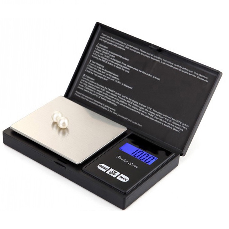 Cân Điện Tử Màn Hình LCD 100g 200g 500g x 0.01g Độ Chính Xác Cao