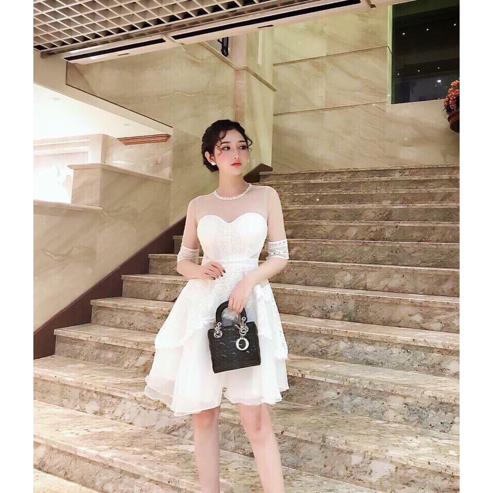 Đầm dự tiệc ren xòe phồng | BigBuy360 - bigbuy360.vn