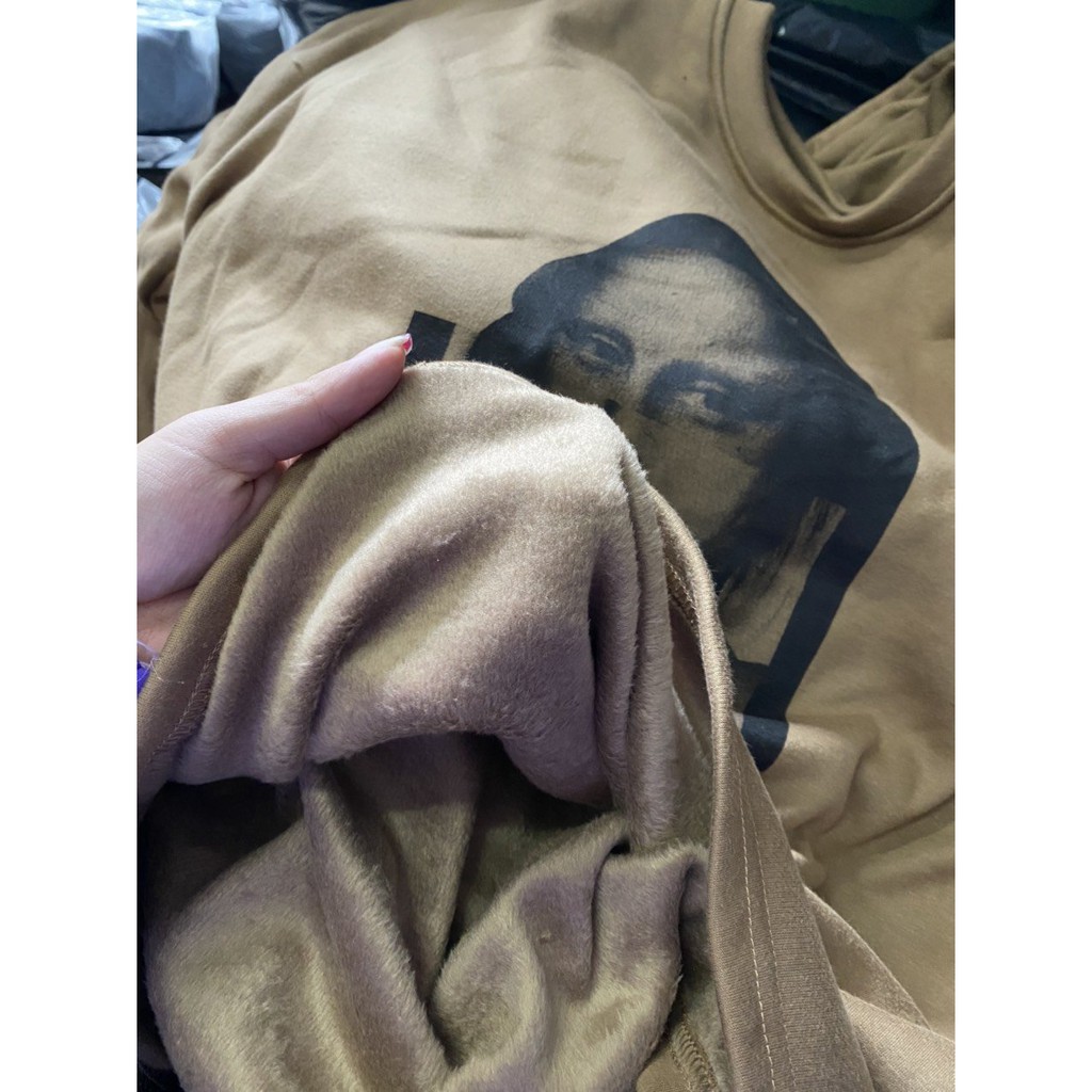 Áo nỉ cô gái kẹo mút phối tay màu nâu - Thun phông hoodie form rộng bigsize ulzzang HOT | BigBuy360 - bigbuy360.vn