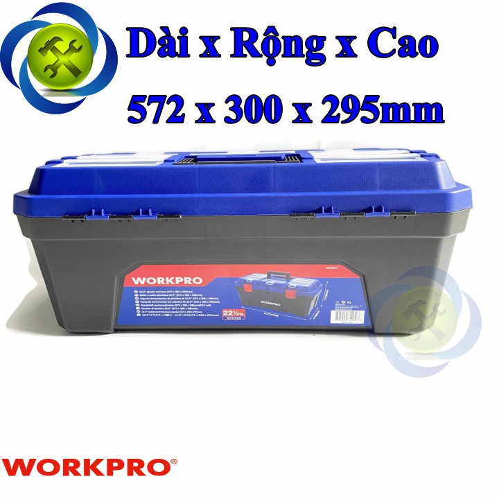 Thùng đồ nghề nhựa Workpro W083017 kích thước 572 x 300 x 295mm