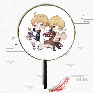 Quạt tròn cổ trang Hetalia - Axis Powers anime cầm tay