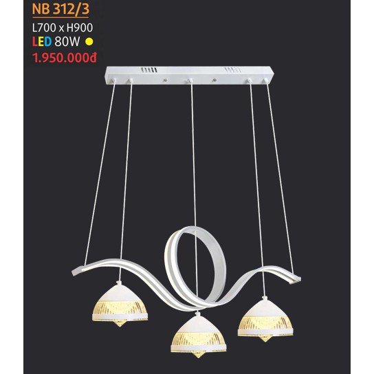 Đèn thả trần -treo tường trang trí kiểu hiện đại VKT-NB-312/3 ( Tặng kèm bóng đèn chuyên dụng )