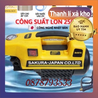 SIÊU RẺ -  Máy rửa xe sakura♥️áp lực cao 2500w, dây áp lực 15m🇲🇦lõi đồng 100%