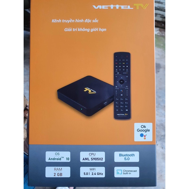 Viettel TV Box 4K  Ram 2GB Android 10 - Xem hơn 100 kênh truyền hình miễn phí trọn đời