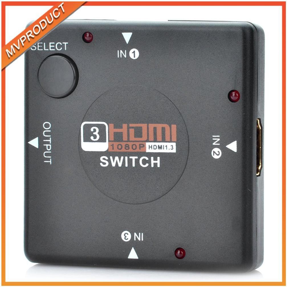 Chia Tín Hiệu HDMI 1080p 3 In 1 Out Switch HDMI (3-IN/1-OUT) - Black -dc631