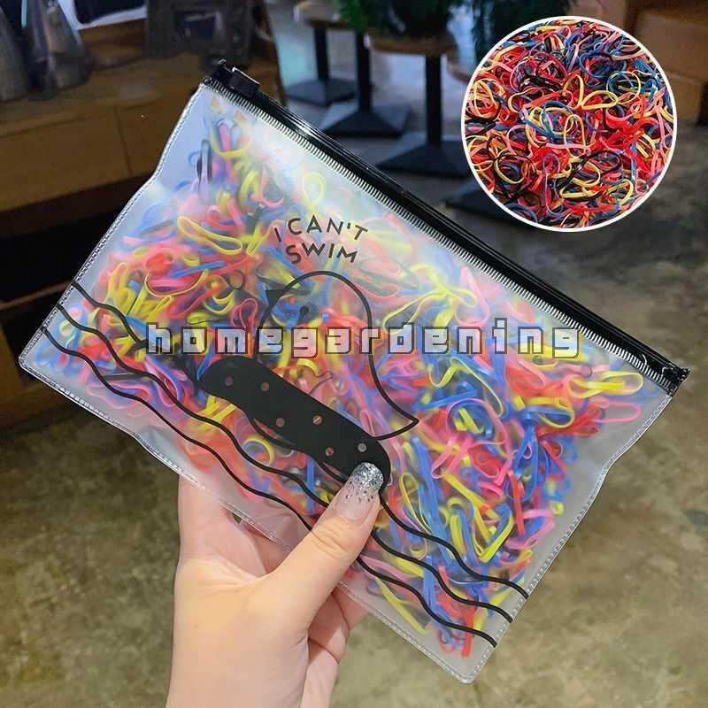Set 500 Dây Thun Cột Tóc Nhiều Màu Dùng Một Lần Dành Cho Nữ