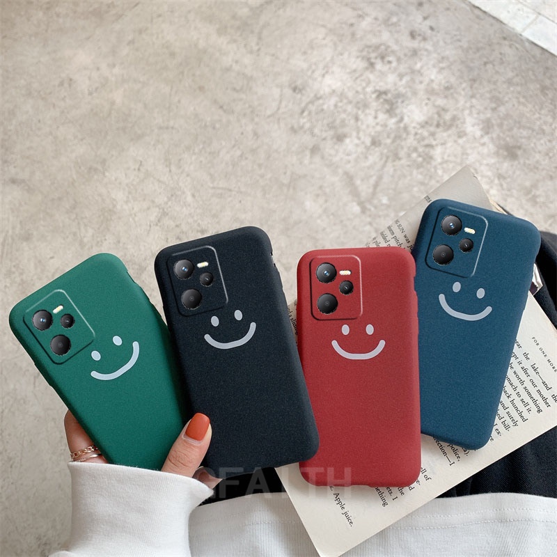 Ốp Điện Thoại TPU Silicone Dẻo Mờ Hình Mặt Cười Thời Trang Mới Cho Realme C35 Realme 9i Realme 9 Pro Realme 9 Pro +