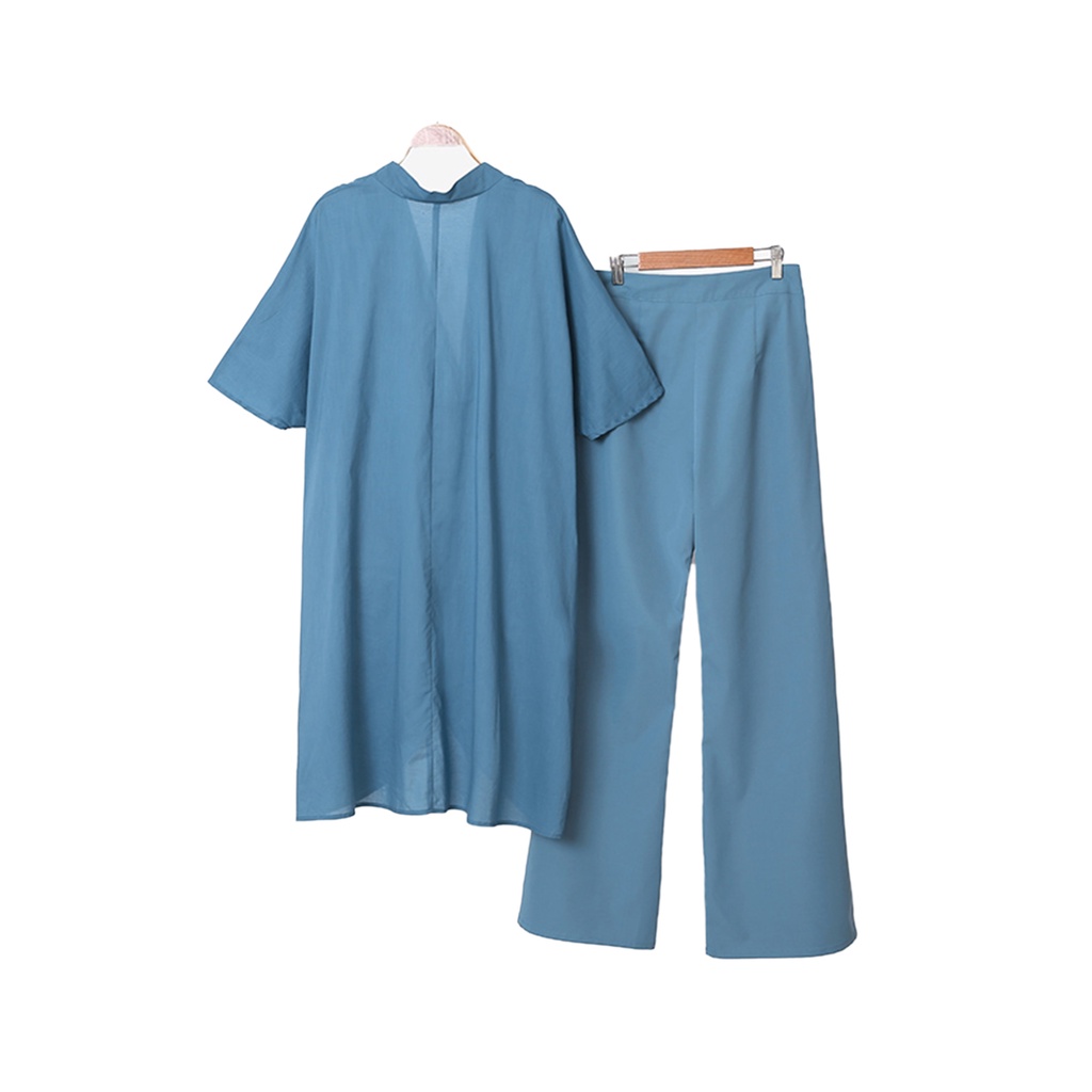 Set đồ 2 mảnh Zanzea gồm áo cổ chữ V + quần dài ống rộng trẻ trung thanh lịch