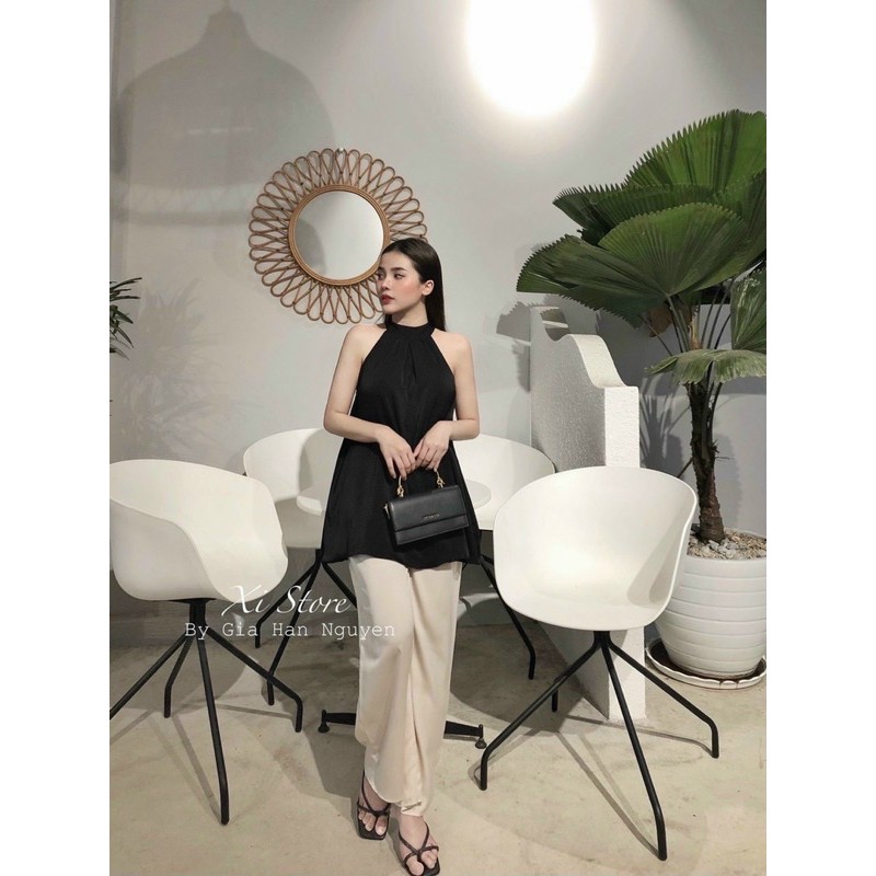 SET ÁO YẾM ĐEN MIX QUẦN SUÔNG ĐŨI TRẮNG | BigBuy360 - bigbuy360.vn