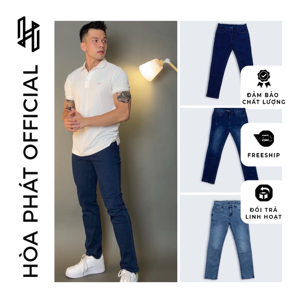 Quần jean nam trơn basic xanh đậm - xanh nhạt (Full size 44 -99kg)