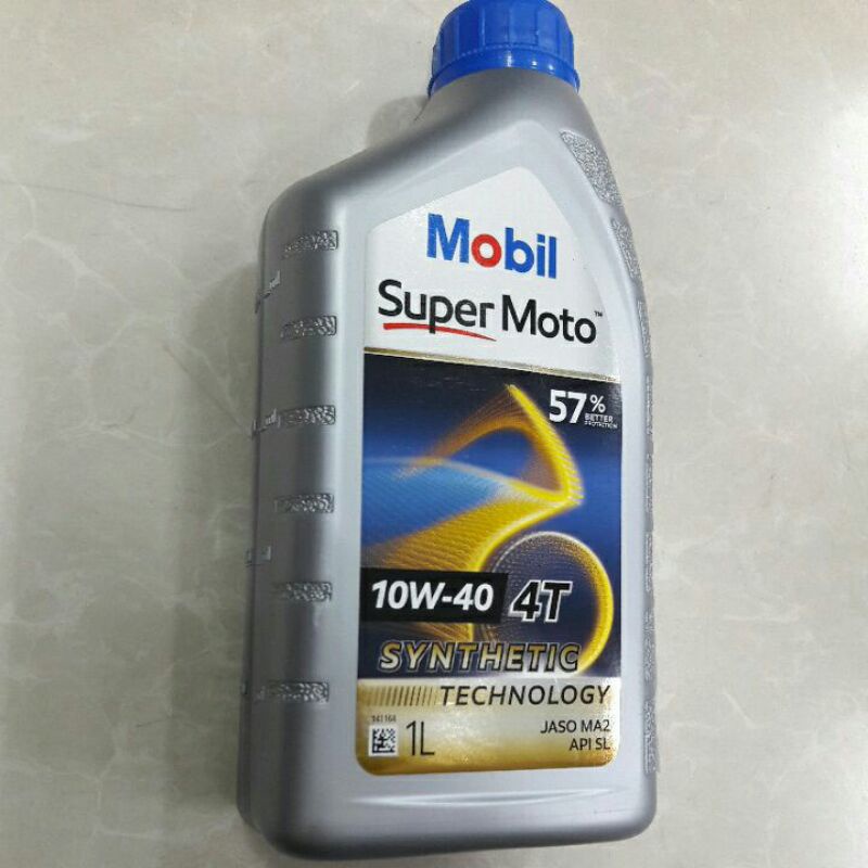Thùng 12 chai nhớt Mobil super moto 10W40 1L - Dầu nhớt Mobil nhập khẩu Singapore, dùng cho xe máy số.