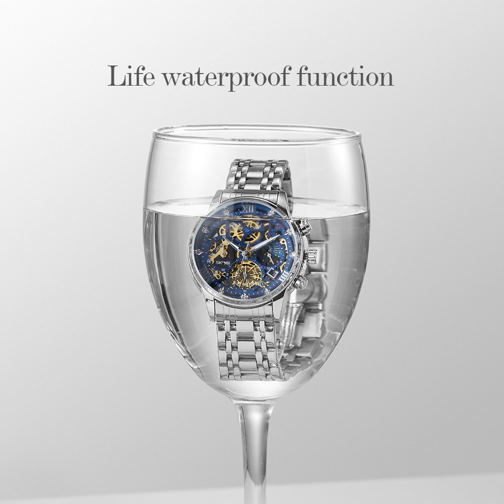 Đồng hồ đeo tay SKMEI 7039 thiết kế chuyển động thạch anh mặt số phát sáng chống thấm nước thời trang cho nam
