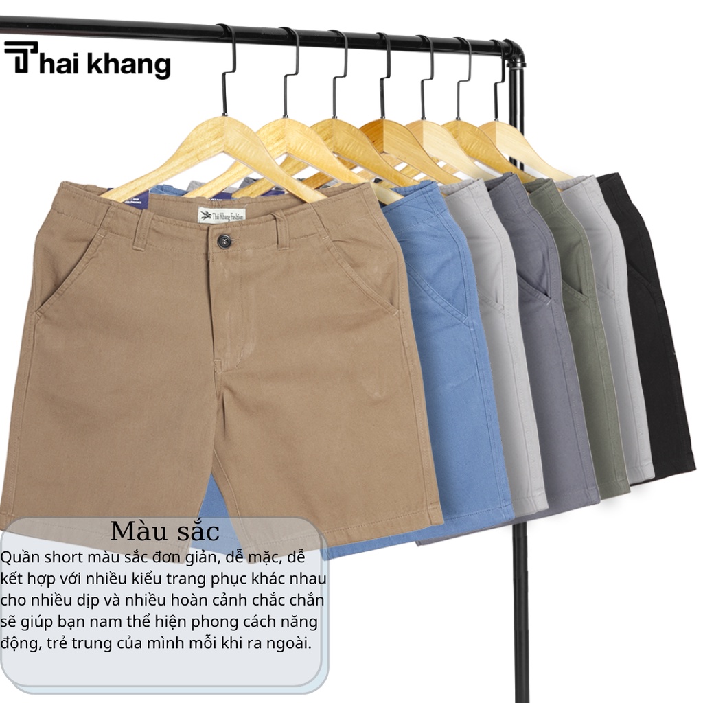 Quần short kaki nam THÁI KHANG vải cotton 100% dày mềm QKAKI12