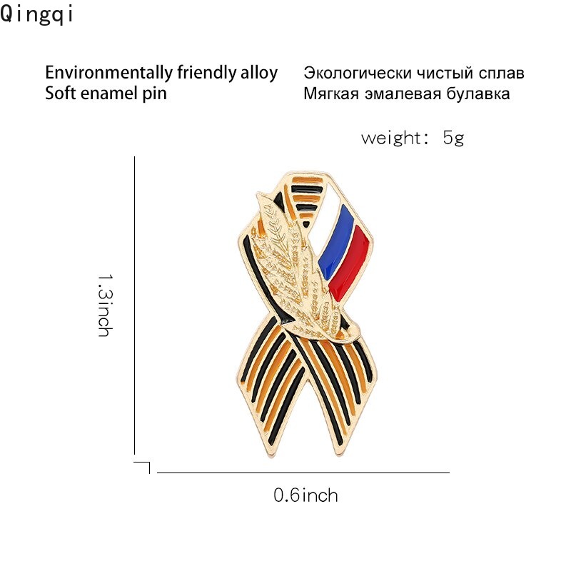 Ghim cài áo Miss Zoe hình dạng dây ruy băng Thánh George biểu tượng ngày lễ kỷ niệm chiến thắng Phát xít ở Nga