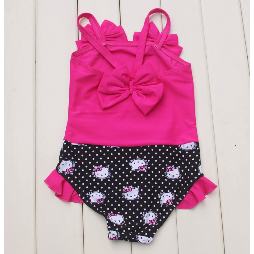 Combo bộ đồ bơi helo kitty cho bé gái + phao bơi tròn cho bé
