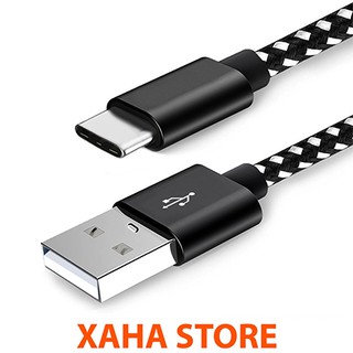 Dây cáp sạc cổng USB Type C (USB-C), chất liệu dây dù (dùng cho điện thoại Samsung  S8,S8+, S9, S10)