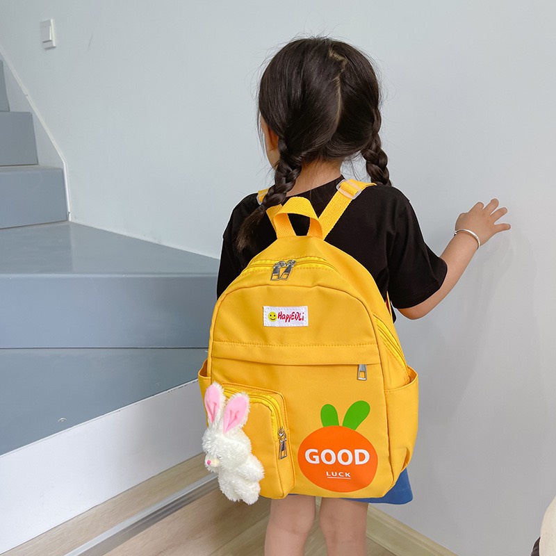 Balo dành cho bé kèm gấu bông hình thỏ siêu cute, cặp sách thời trang Hàn Quốc (6193)