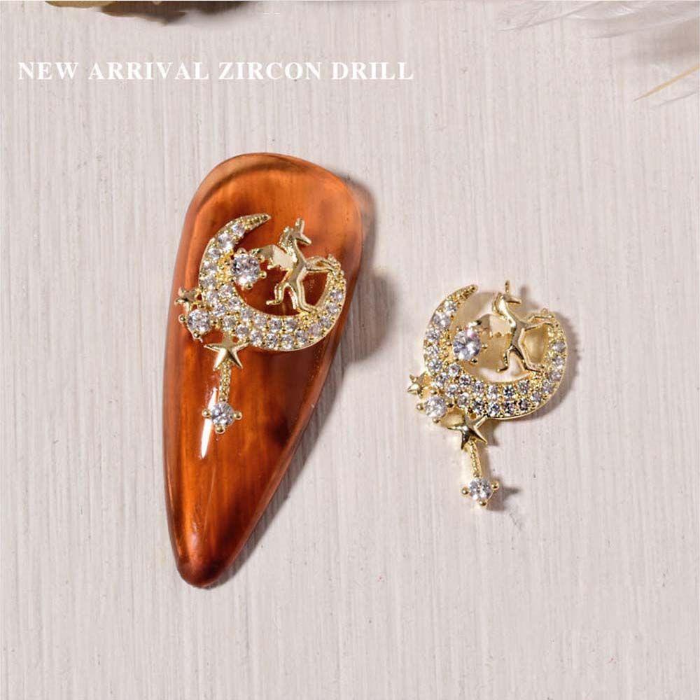 Phụ Kiện Đá Zircon Lấp Lánh Trang Trí Móng Tay Phong Cách Nhật Bản Sang Trọng