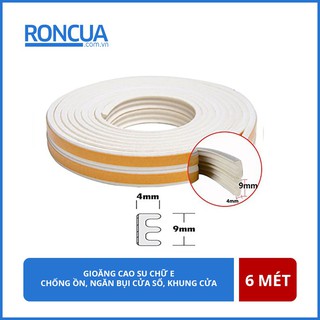 6m Ron Cao Su Dán Khung Cửa chữ E Loại 4mm