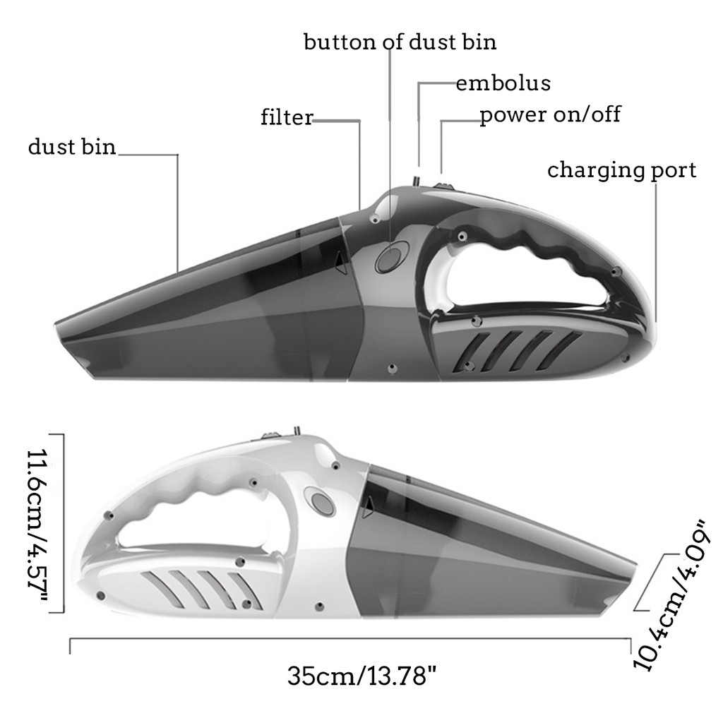 Máy hút bụi 💓FREESHIP💓 Máy hút bụi cầm tay không dây đa năng, công suất lớn, dùng để vệ sinh xe hơi tiện dụng 7370 | BigBuy360 - bigbuy360.vn