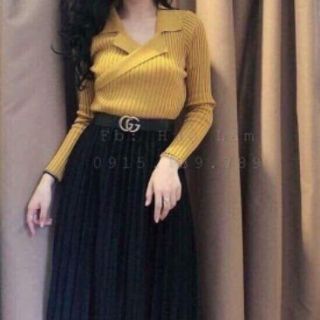 Chân váy xếp li midi