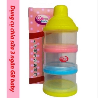 Hộp chia sữa và thức ăn có nắp đậy gb baby hàn quốc 3 ngăn