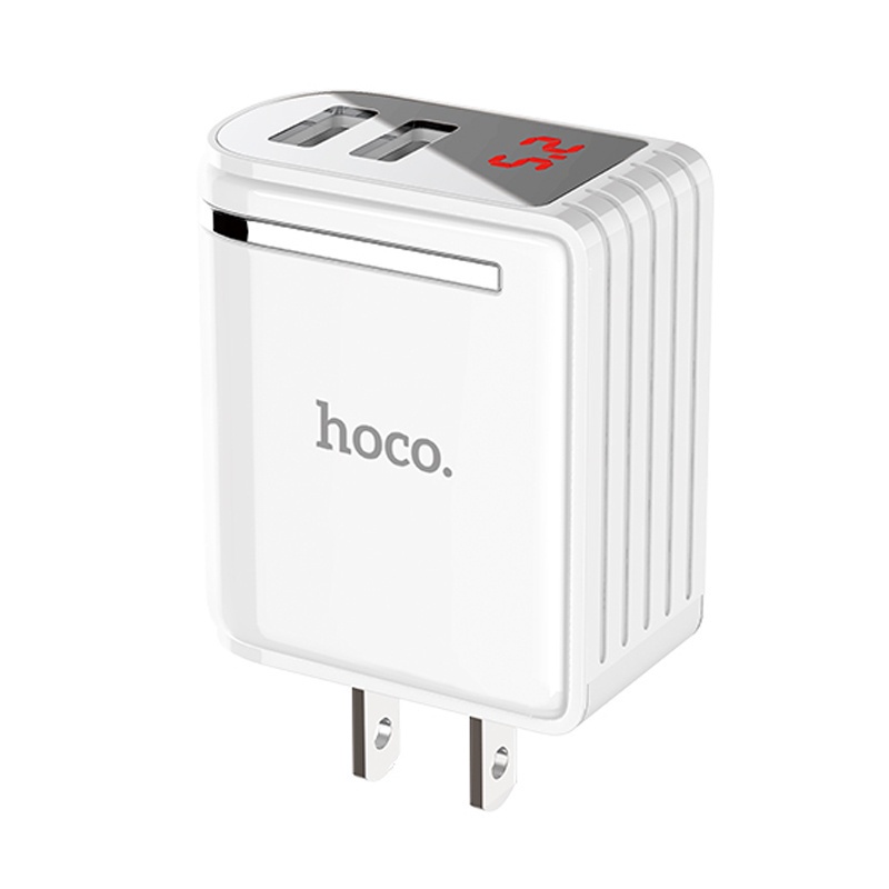 Cốc sạc nhanh HOCO. C39A 5V2.4A 2 cổng USB có màn hình LED cho điện thoại thông minh