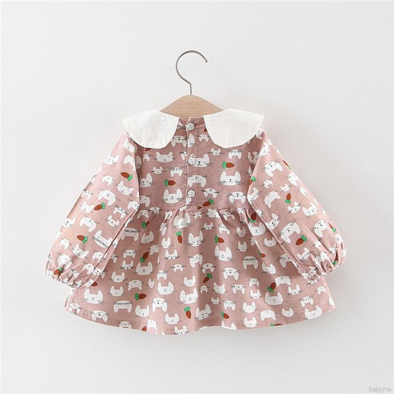 Đầm dài tay in họa tiết con vật đáng yêu dành cho bé gái