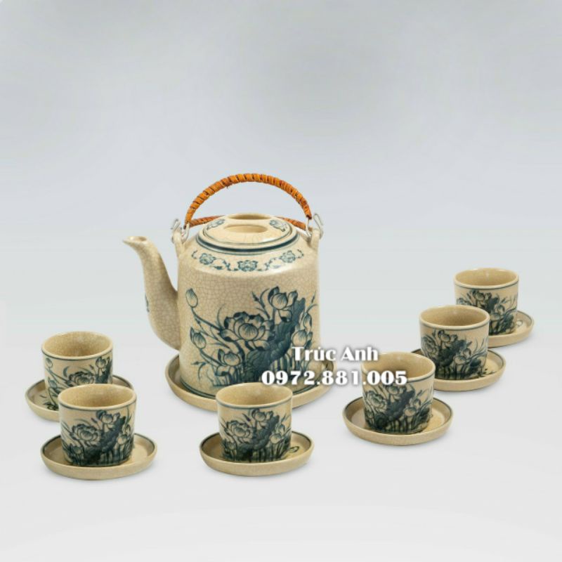 Bộ ấm tích men rạn 1,5 lít