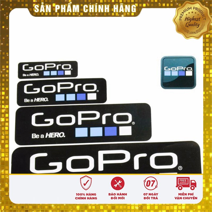 [Sale] Bộ 6 Miếng dán Logo Gopro đẹp mắt, miếng dán camera hành trình logo gopro, phụ kiện camera hành trình .